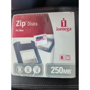 iOmega New Sealed 8 Pack Zip Disks 250MB PC NOS Zipdisk
